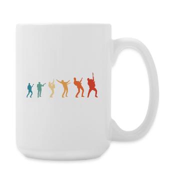 Evolution Rockmusik Rock Gitarrist - Große Tasse 440 ml - Weiß - Rechts