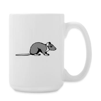 Rat Side Profile Cute Funny Rodent Animal Comic - Large Mug 440 ml - white - Right