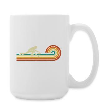 Retro Curler Sliding Curling Winter Sport - Grande tasse 440 ml - blanc - Droite