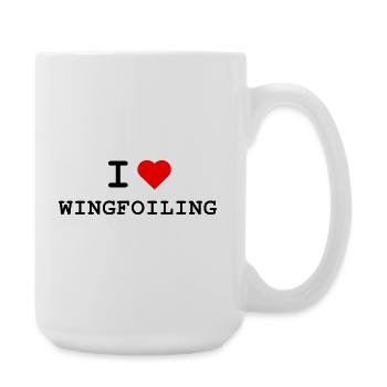 I love Wingfoiling - Ich liebe Wingfoiling - Große Tasse 440 ml - Weiß - Rechts