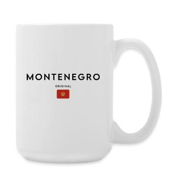 Montenegrinischer Stolz, minimalistisches, elegantes Design - Große Tasse 440 ml - Weiß - Rechts