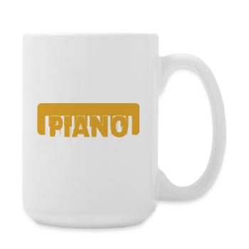 Cadeau d’anniversaire pour l’amoureux du piano – Piano Love - Grande tasse 440 ml - blanc - Droite