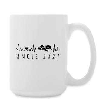 Future Uncle 2027 Heartbeat Pregnancy Announcement - Large Mug 440 ml - white - Right