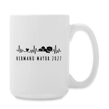 Hermano Mayor 2027 Ritmo Cardiaco Futuro Hermano - Große Tasse 440 ml - Weiß - Rechts