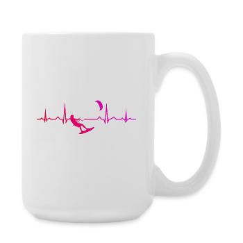 Les amateurs de sports nautiques et le kitesurf vont de pair - Grande tasse 440 ml - blanc - Droite