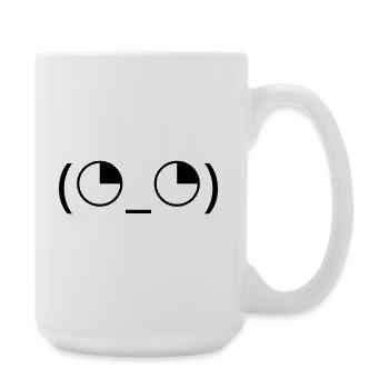 Émoticône des yeux au lever au ciel (◔_◔) regard agacé - Grande tasse 440 ml - blanc - Droite
