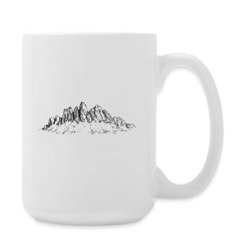 Geislerspitzen Silhouette | Dolomiten Gipfel  - Große Tasse 440 ml - Weiß - Rechts