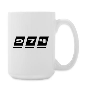 Design 974 - La Réunion - Grande tasse 440 ml - blanc - Droite