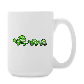 Turtle Family Mom Dad 2 Kids Mom Cute - Large Mug 440 ml - white - Right