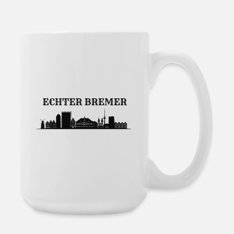 Echter Bremer Skyline Silhouette - Große Tasse 440 ml - Weiß