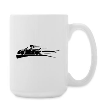 Car Woman Gas Sports Car - Large Mug 440 ml - white - Right