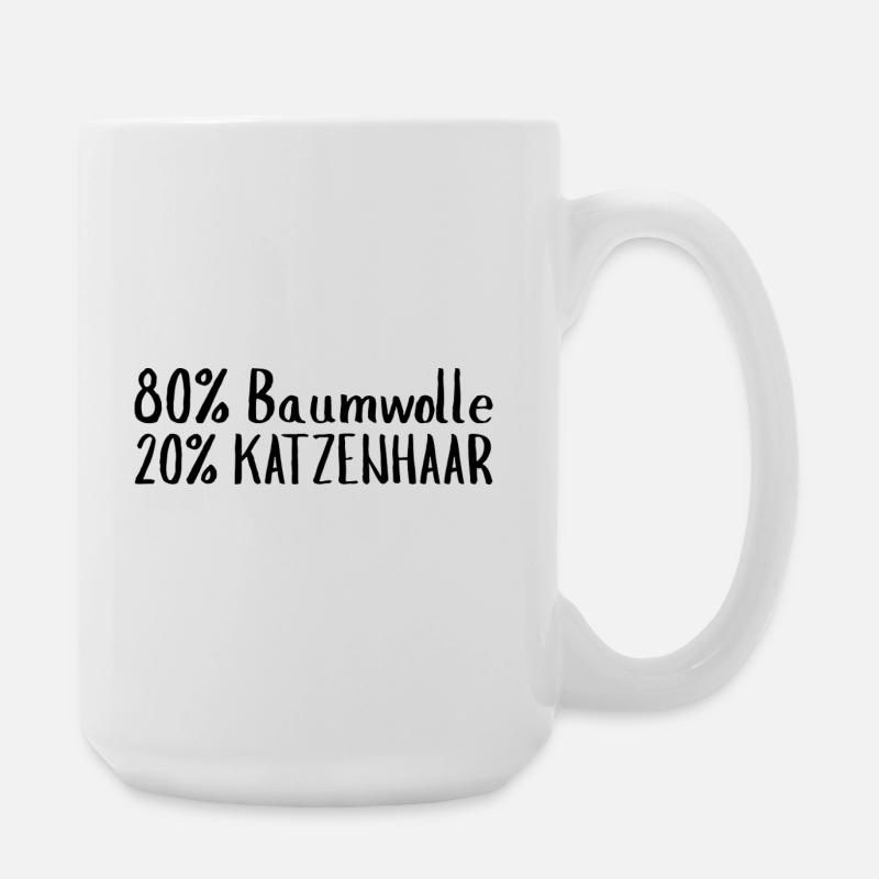 80 % coton 20 % poils de chat - Grande tasse 440 ml - blanc