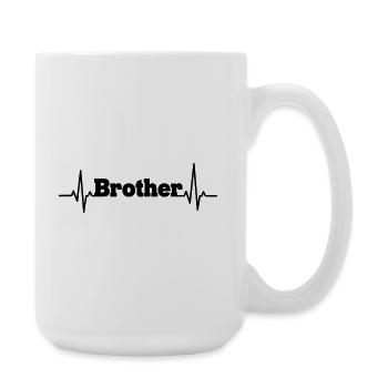 Lettrage de frère avec battement de cœur - Grande tasse 440 ml - blanc - Droite