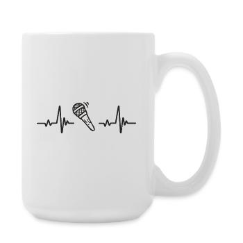 Mikrofon singt Musik Rhythmusstimme Bühnenherz - Große Tasse 440 ml - Weiß - Rechts
