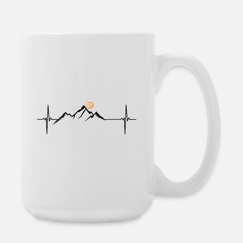 Berge Berg Herzschlag Geschenk Naturschutz - Große Tasse 440 ml - Weiß