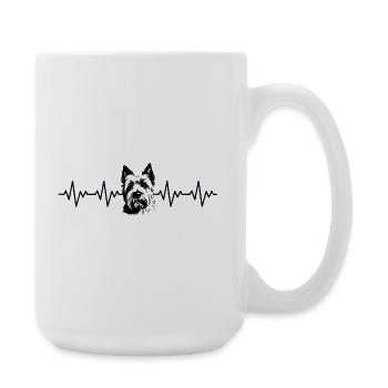 Battement de cœur dans l’ECG Westie West Highland Terrier - Grande tasse 440 ml - blanc - Droite