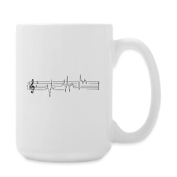 Musik Musikblatt Noten Herzschlag Musiker - Große Tasse 440 ml - Weiß - Rechts