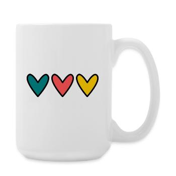 CŒUR. CŒURS. SAINT VALENTIN. LOVE. AMOUR. COUPLE.  - Grande tasse 440 ml - blanc - Droite