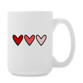 HERZ. HERZ. VALENTINSTAG. LIEBE. LIEBE. PAAR. - Große Tasse 440 ml - Weiß - Rechts
