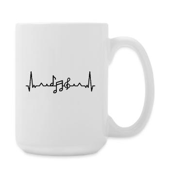 Herzschlag Musik Musiker Notenschlüssel - Große Tasse 440 ml - Weiß - Rechts