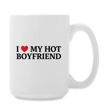 I love my hot friend - Large Mug 440 ml - white - Right