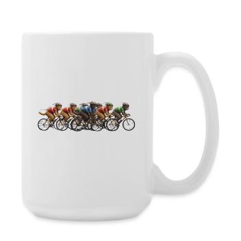 Fahrrad Rennrad Radfahrer Bikesport Mountainbike - Große Tasse 440 ml - Weiß - Rechts