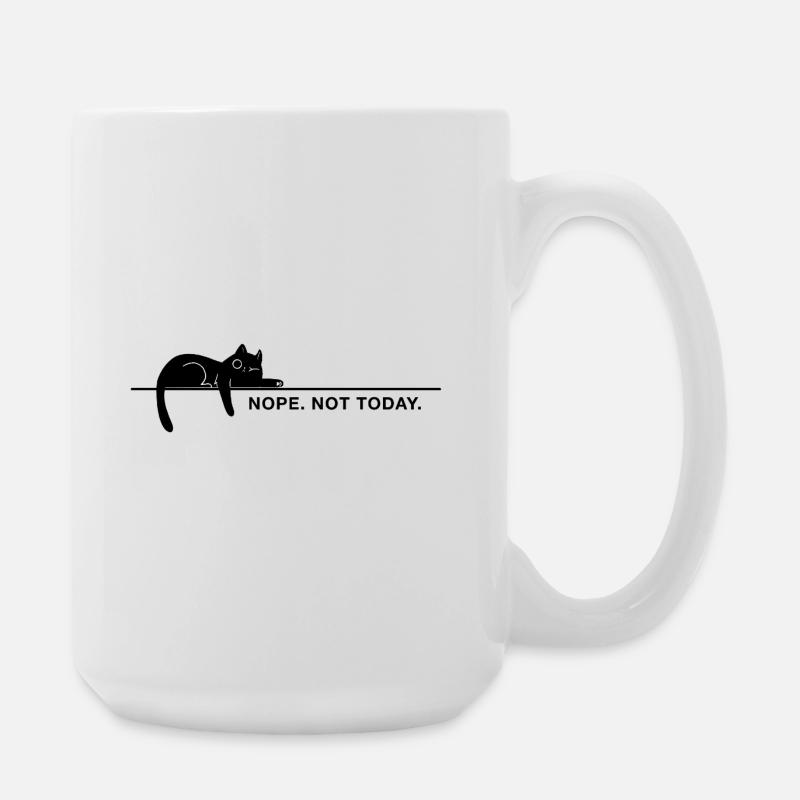 Nope. Not today. – Minimal Katze Statement - Große Tasse 440 ml - Weiß