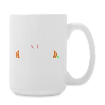 Hase Karotten Hantel Gewichte - Große Tasse 440 ml - Weiß - Rechts