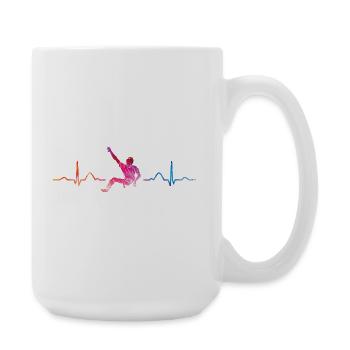 Boulderer heartbeat Bouldering Bouldering - Large Mug 440 ml - white - Right