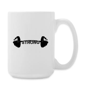 Hantel Strong Gewichte Gym - Große Tasse 440 ml - Weiß - Rechts