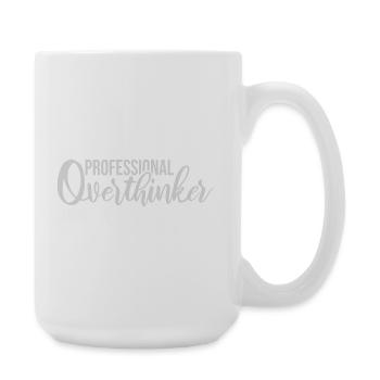 Professional Overthinker Lustig Grübeln Angst Logo - Große Tasse 440 ml - Weiß - Rechts