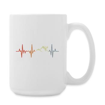 Mountain Biker Heart Line Vintage Look - Large Mug 440 ml - white - Right
