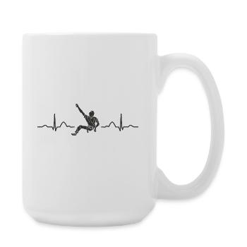Boulderer heartbeat Bouldering Bouldering - Large Mug 440 ml - white - Right