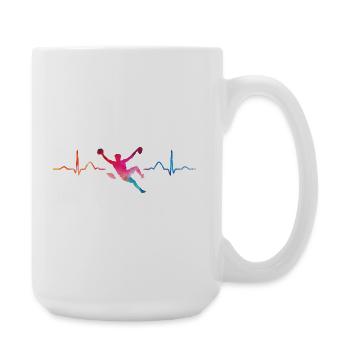 Boulderer heartbeat Bouldering Bouldering - Large Mug 440 ml - white - Right