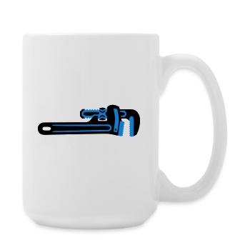 Pipe Wrench Tool Plumber - Large Mug 440 ml - white - Right