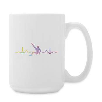 Boulderer heartbeat Bouldering Bouldering - Large Mug 440 ml - white - Right