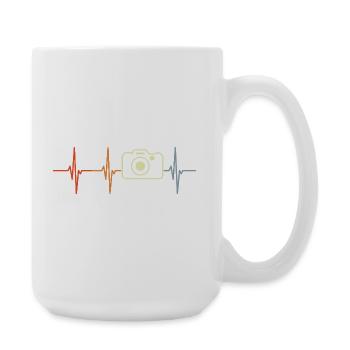 Photography Cardiogram Retro Look - Large Mug 440 ml - white - Right