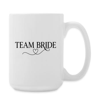 Team Bride Heart Design – Bachelor Party Bride Crew Outfit - Large Mug 440 ml - white - Right