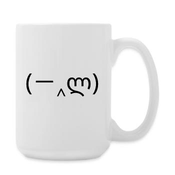 Mains émoticôniques (-‸ლ) facepalm devant le visage - Grande tasse 440 ml - blanc - Droite