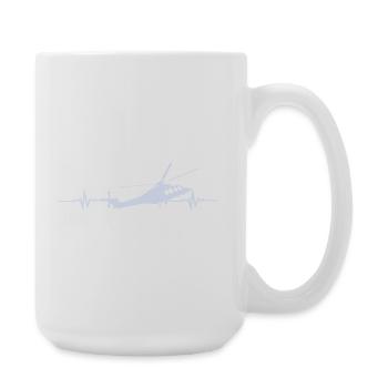 Helicopter Helicopter Heartbeat ECG - Large Mug 440 ml - white - Right