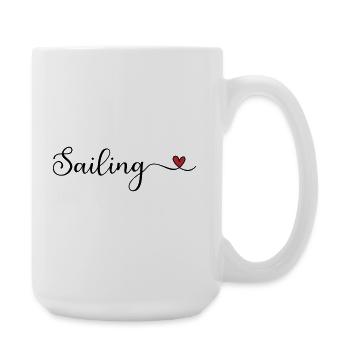 Sailing Heart Typography Gift - Large Mug 440 ml - white - Right