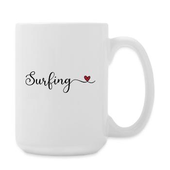 Surfing Heart Typography - Large Mug 440 ml - white - Right