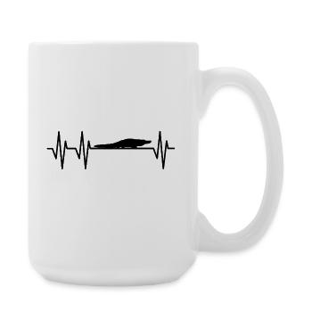 Alligator Heartbeat - Large Mug 440 ml - white - Right