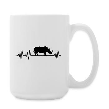 Rythme cardiaque du rhinocéros Fréquence cardiaque du rhinocéros Afrique - Grande tasse 440 ml - blanc - Droite
