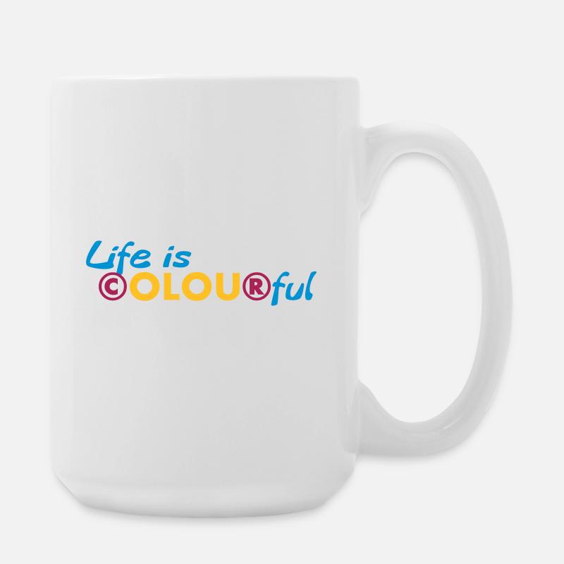 Life is colourful - Large Mug 440 ml - white