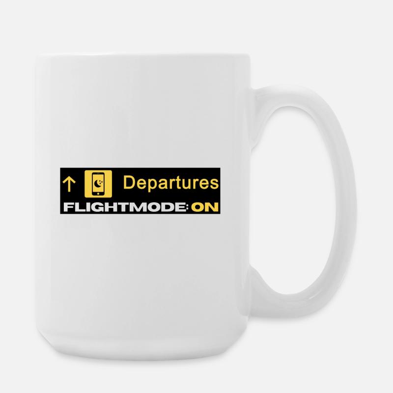 Departures Flightmode On - Flugmodus - Chillen - Große Tasse 440 ml - Weiß