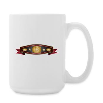 Strahlender Box-Gürtel – Champion Gürtel Design - Große Tasse 440 ml - Weiß - Rechts