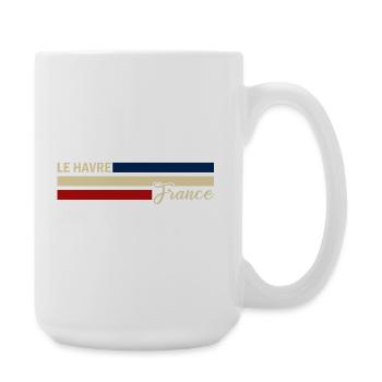 France - Le Havre - Frankreich - Flagge - Streifen - Große Tasse 440 ml - Weiß - Rechts