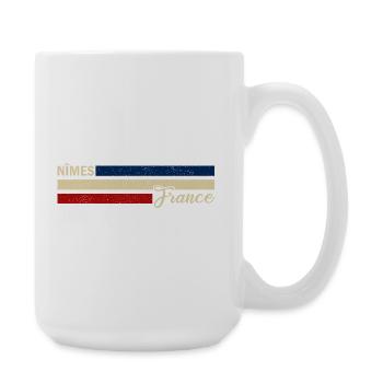 France - Nimes - Frankreich - Flagge - Streifen - Große Tasse 440 ml - Weiß - Rechts