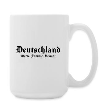 Deutschland Werte Familie Heimat Deutscher - Große Tasse 440 ml - Weiß - Rechts